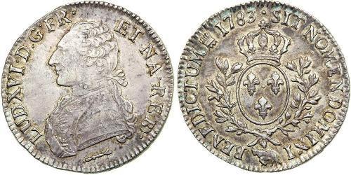 1 Ecu Francia medioevale (843-1791) Argento Luigi XVI di Francia (1754 - 1793)