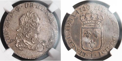 1 Ecu Francia medioevale (843-1791) Argento Luigi XV di Francia (1710-1774)