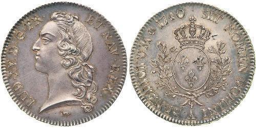 1 Ecu Francia medioevale (843-1791) Argento Luigi XV di Francia (1710-1774)