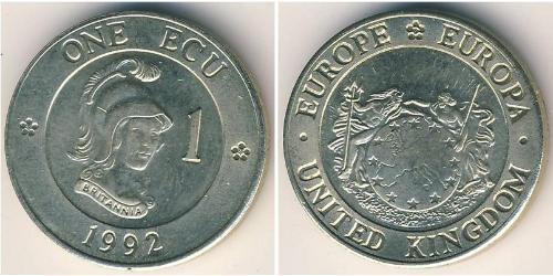 1 Ecu Reino Unido Níquel/Cobre 