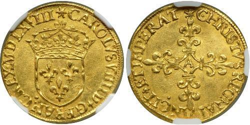 1 Ecu Kingdom of France (843-1791) Or Charles IX (roi de France)(1550 -1574)