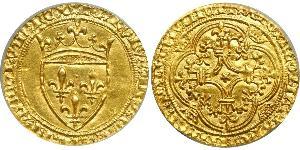 1 Ecu Reino de Francia (843-1791) Oro Carlos VI de Francia (1368-1422)
