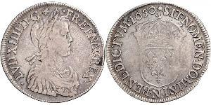 1 Ecu Francia Plata Luis XIV de Francia (1638-1715)
