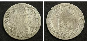 1 Ecu Francia Plata Luis XIV de Francia (1638-1715)
