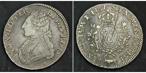 1 Ecu Reino de Francia (843-1791) Plata Luis XVI de Francia (1754 - 1793)