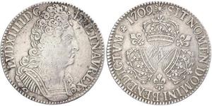 1 Ecu Reino de Francia (843-1791) Plata Luis XIV de Francia (1638-1715)