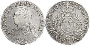 1 Ecu Reino de Francia (843-1791) Plata Luis XV de Francia (1710-1774)