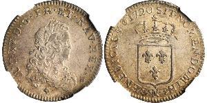 1 Ecu Reino de Francia (843-1791) Plata Luis XV de Francia (1710-1774)