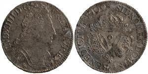 1 Ecu Reino de Francia (843-1791) Plata Luis XIV de Francia (1638-1715)
