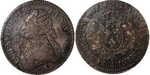 1 Ecu Reino de Francia (843-1791) Plata Luis XVI de Francia (1754 - 1793)