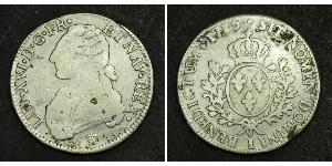 1 Ecu Reino de Francia (843-1791) Plata Luis XVI de Francia (1754 - 1793)