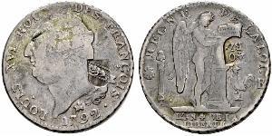 1 Ecu Reino de Francia (843-1791) Plata Luis XVI de Francia (1754 - 1793)