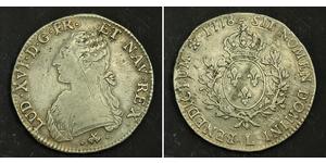 1 Ecu Reino de Francia (843-1791) Plata Luis XVI de Francia (1754 - 1793)