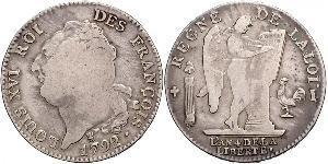 1 Ecu Reino de Francia (843-1791) Plata Luis XVI de Francia (1754 - 1793)
