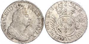 1 Ecu Reino de Francia (843-1791) Plata Luis XIV de Francia (1638-1715)