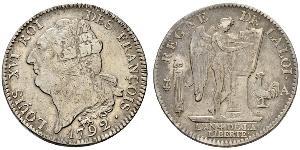 1 Ecu Reino de Francia (843-1791) Plata Luis XVI de Francia (1754 - 1793)