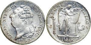 1 Ecu Reino de Francia (843-1791) Plata Luis XVI de Francia (1754 - 1793)