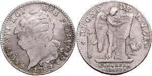 1 Ecu Reino de Francia (843-1791) Plata Luis XVI de Francia (1754 - 1793)