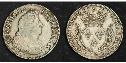 1 Ecu Reino de Francia (843-1791) Plata Luis XIV de Francia (1638-1715)