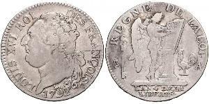 1 Ecu Kingdom of France (843-1791) Silber Ludwig XVI (1754 - 1793)