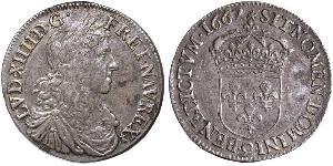 1 Ecu France Silver Louis XIV (1638-1715)