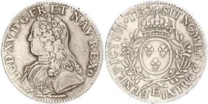 1 Ecu Kingdom of France (843-1791) Silver Louis XV of France(1710-1774)