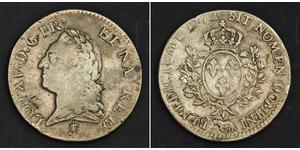 1 Ecu Kingdom of France (843-1791) Silver Louis XV of France(1710-1774)