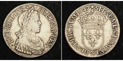 1 Экю Франція Срібло Людовик XIV (1638-1715)