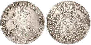 1 Ecu 中世纪的法国 銀 路易十五 (1710 - 1774)