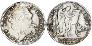 1 Ecu 中世纪的法国 銀 路易十六 (1754 - 1793)