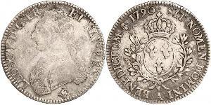 1 Ecu 中世纪的法国 銀 路易十六 (1754 - 1793)
