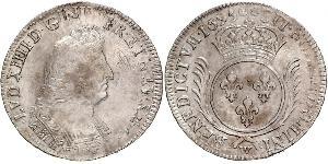 1 Ecu 中世纪的法国 銀 路易十四 (1638-1715)