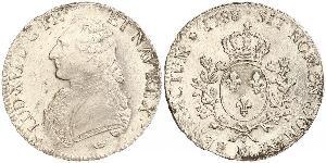 1 Ecu 中世纪的法国 銀 路易十六 (1754 - 1793)