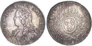 1 Ecu 中世纪的法国 銀 路易十五 (1710 - 1774)