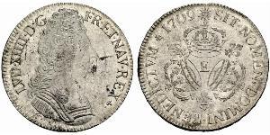 1 Ecu 中世纪的法国 銀 路易十四 (1638-1715)