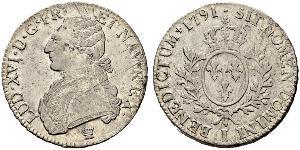 1 Ecu 中世纪的法国 銀 路易十六 (1754 - 1793)
