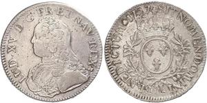 1 Ecu 中世纪的法国 銀 路易十五 (1710 - 1774)
