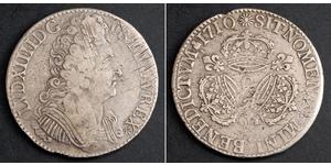 1 Ecu 中世纪的法国 銀 路易十四 (1638-1715)