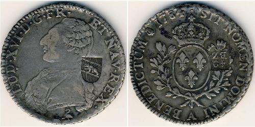 1 Ecu 中世纪的法国 銀 路易十六 (1754 - 1793)