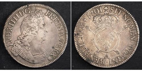 1 Ecu 中世纪的法国 銀 路易十四 (1638-1715)