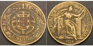 1 Escudo Prima repubblica portoghese (1910 - 1926) Alluminio/Bronzo 