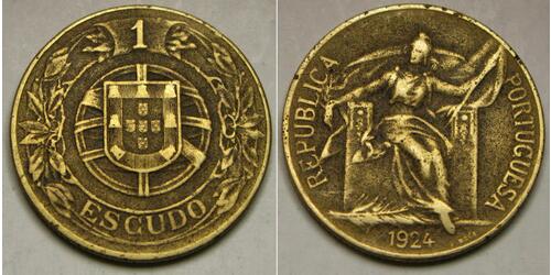 1 Escudo Prima repubblica portoghese (1910 - 1926) Alluminio/Bronzo 