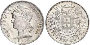1 Escudo Première République portugaise (1910 - 1926) Argent 