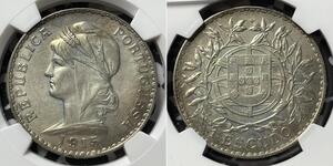 1 Escudo Première République portugaise (1910 - 1926) Argent 