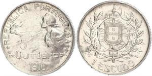 1 Escudo Prima repubblica portoghese (1910 - 1926) Argento 