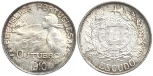 1 Escudo Prima repubblica portoghese (1910 - 1926) Argento 