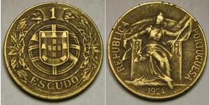 1 Escudo First Portuguese Republic (1910 - 1926) Bronze/Aluminium 