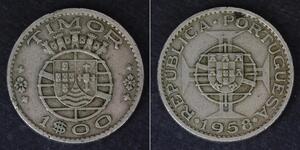 1 Escudo Timor Oriental (1702 - 1975) / Portugal Cobre/Zinc 