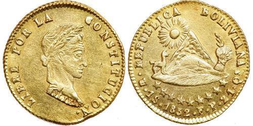 1 Escudo Plurinational State of Bolivia (1825 - ) Gold Simon Bolivar (1783 - 1830)