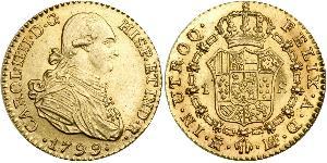 1 Escudo Spanish Empire (1700 - 1808) Gold Charles IV of Spain (1748-1819)